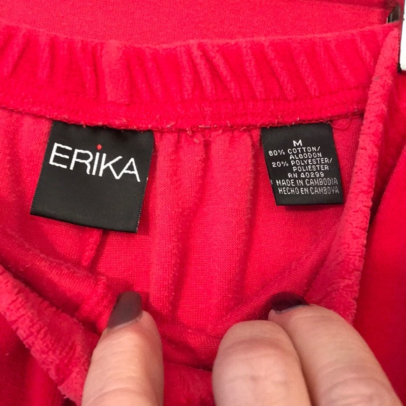 SOLD ERIKA Velour Red with white dots Lounge wear. - Picture 6 of 8